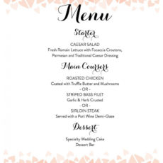 download a free wedding menu template rehearsal dinner menu template doc