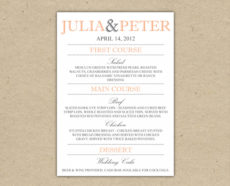 editable 14 dinner menu templates free images  printable weekly rehearsal dinner menu template pdf