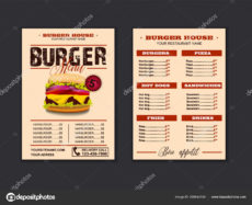 editable menu placemat food restaurant brochure menu template design vector food  menu flyer gourmet menu board 295644740 fast food menu board template doc