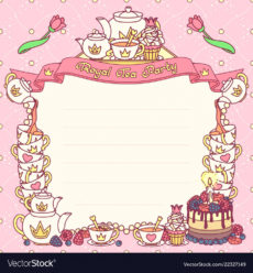 editable royal tea party template royalty free vector image tea party menu template sample