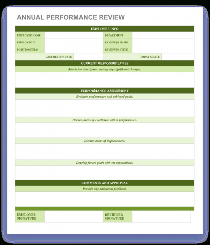 Employee Performance Evaluation Template Word