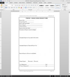 free design change request template  itsw1081 application change request form template pdf