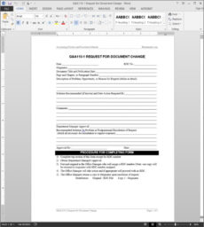 free document change request template  g&amp;amp;a1101 application change request form template