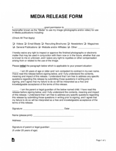 free free media liability release form  word  pdf  eforms material release form template sample