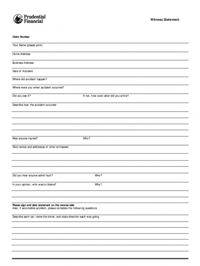 Free Witness Statement Form Fill Out And Sign Printable Pdf Template Signnow Auto Accident Form 2932