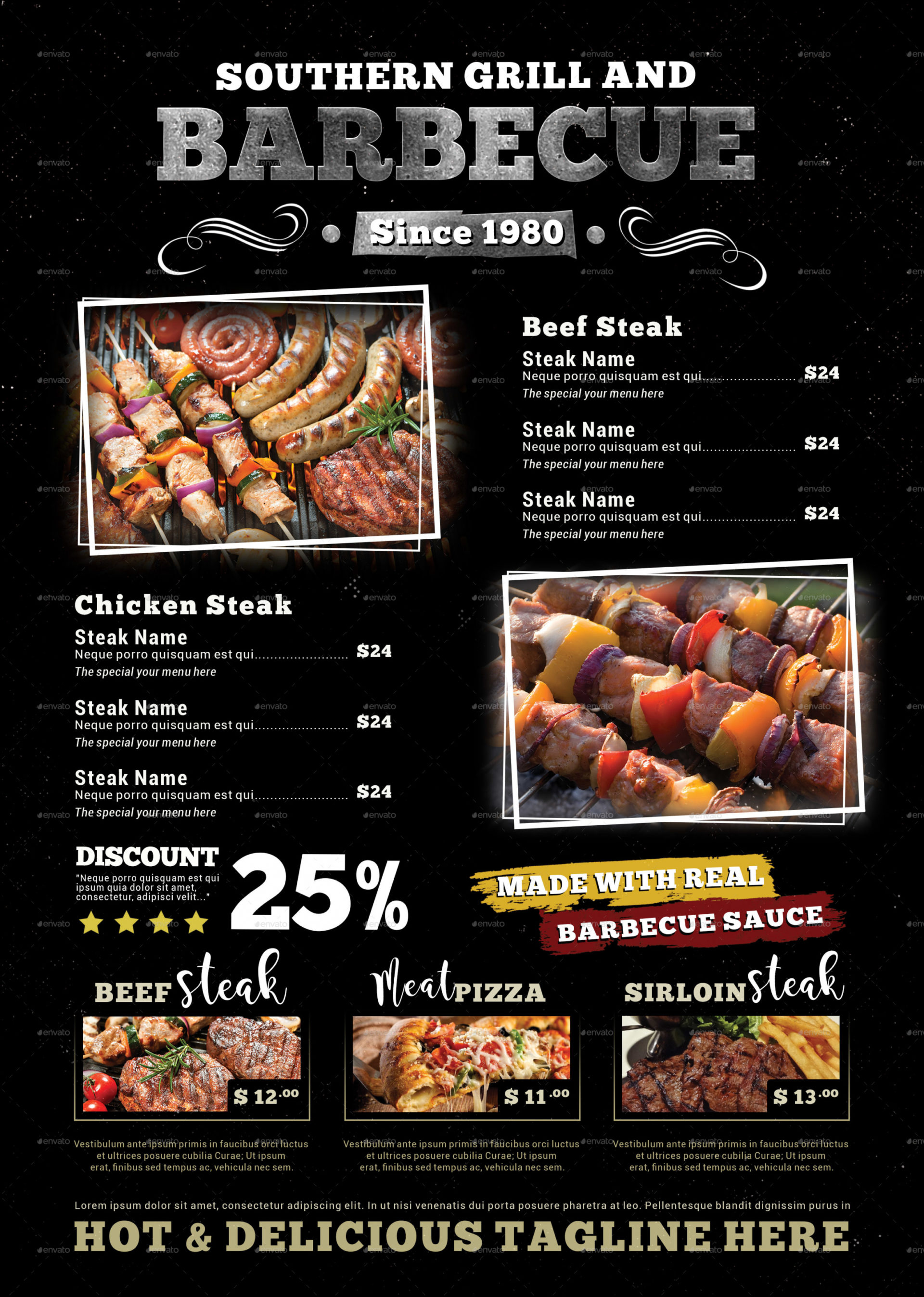 Grill Barbecue Restaurant Menu Template Barbecue Menu Template Sample