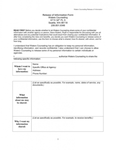 model template agency release of information form counseling release of information form template sample