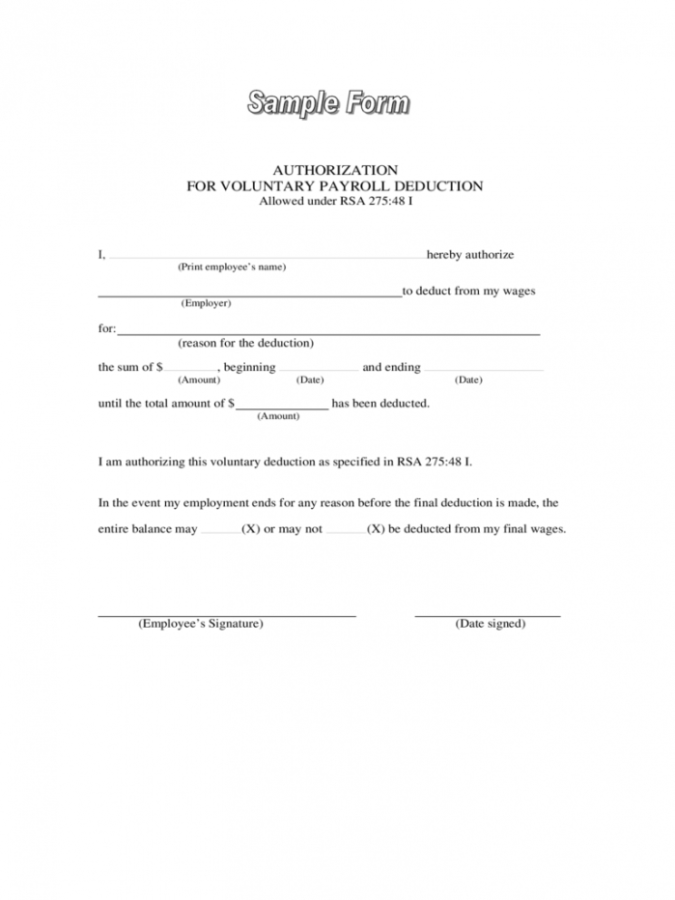 Payroll Deduction Form 2 Free Templates In Pdf Word Employee Payroll