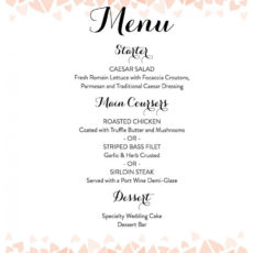 printable download a free wedding menu template wedding dinner menu template sample