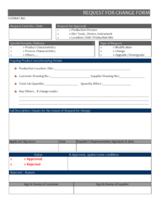 printable request for change form application change request form template