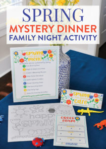 printable spring mystery dinner family night activity with free mystery dinner menu template sample