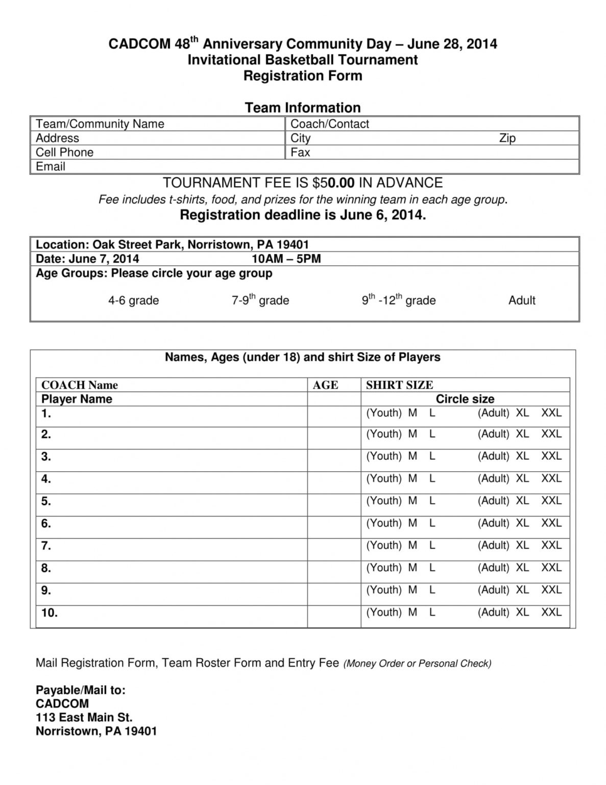 Printable Template Free 9 Workshop Registration Forms In Pdf For Baseball Tournament