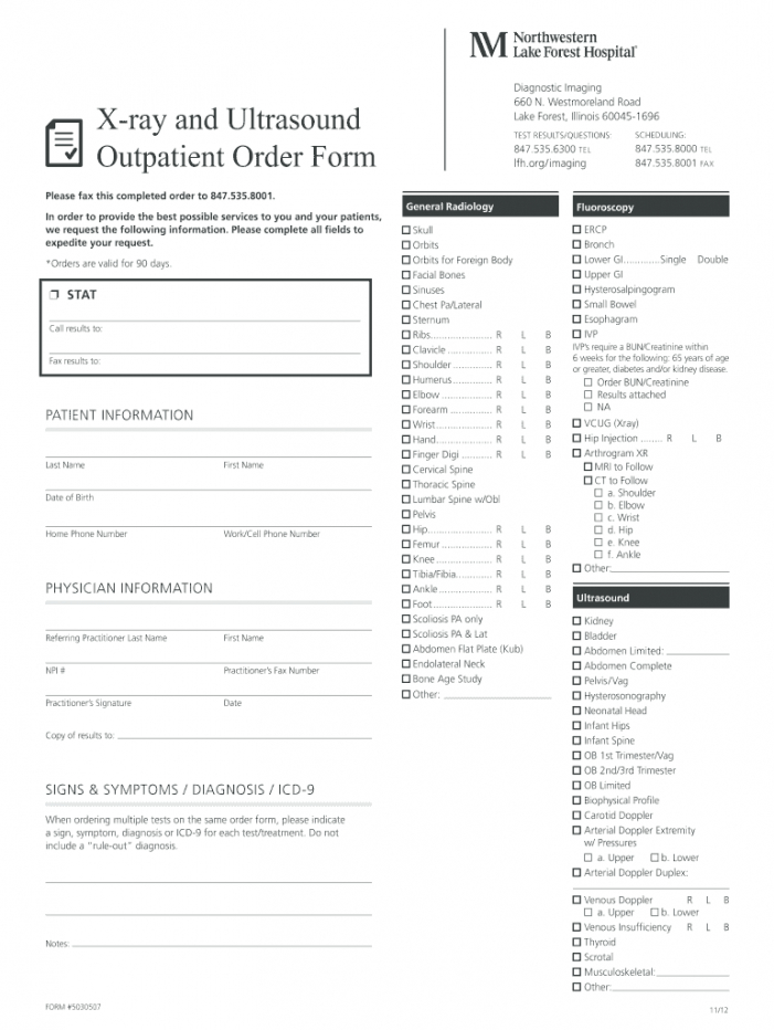 Printable X Ray Order Form Template Fill Out And Sign Printable Pdf