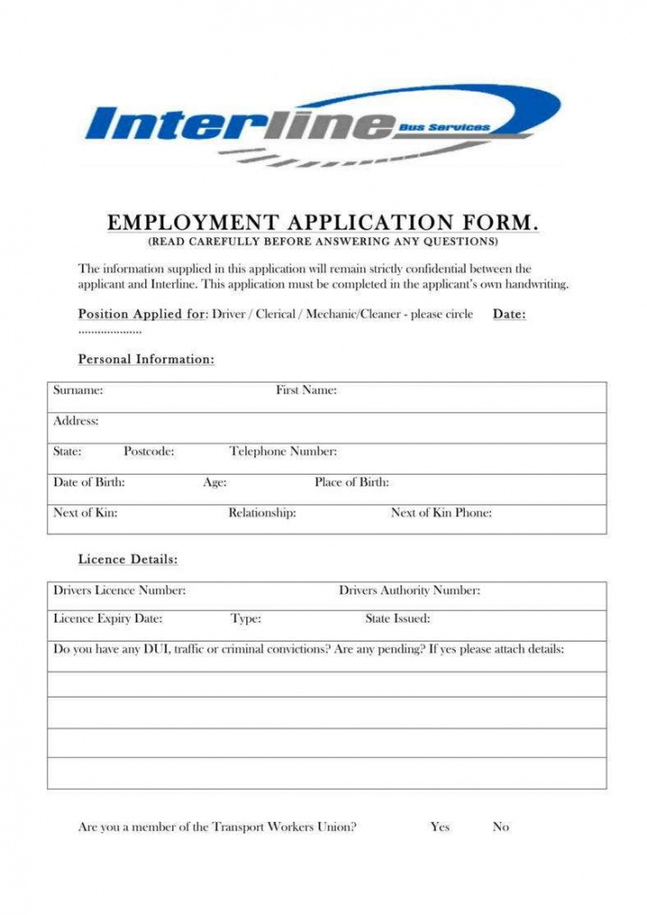 Sample 7 Driver Application Form Templates Pdf Free & Premium