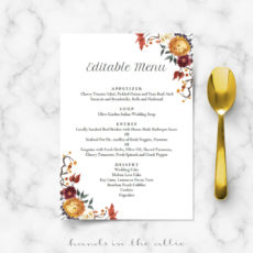 sample fall wedding dinner menu template wedding dinner menu template pdf