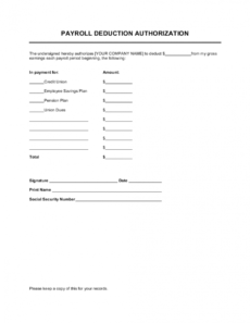 sample payroll deduction authorization template businessinabox™ employee payroll deduction form template example