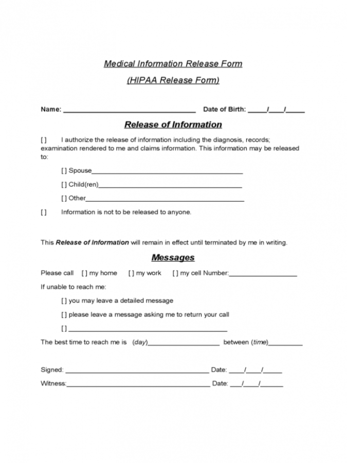 Sample Release Of Information Form 5 Free Templates In Pdf Word