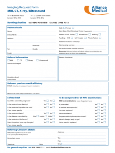 ultrasound request form  fill online printable fillable radiology request form template example