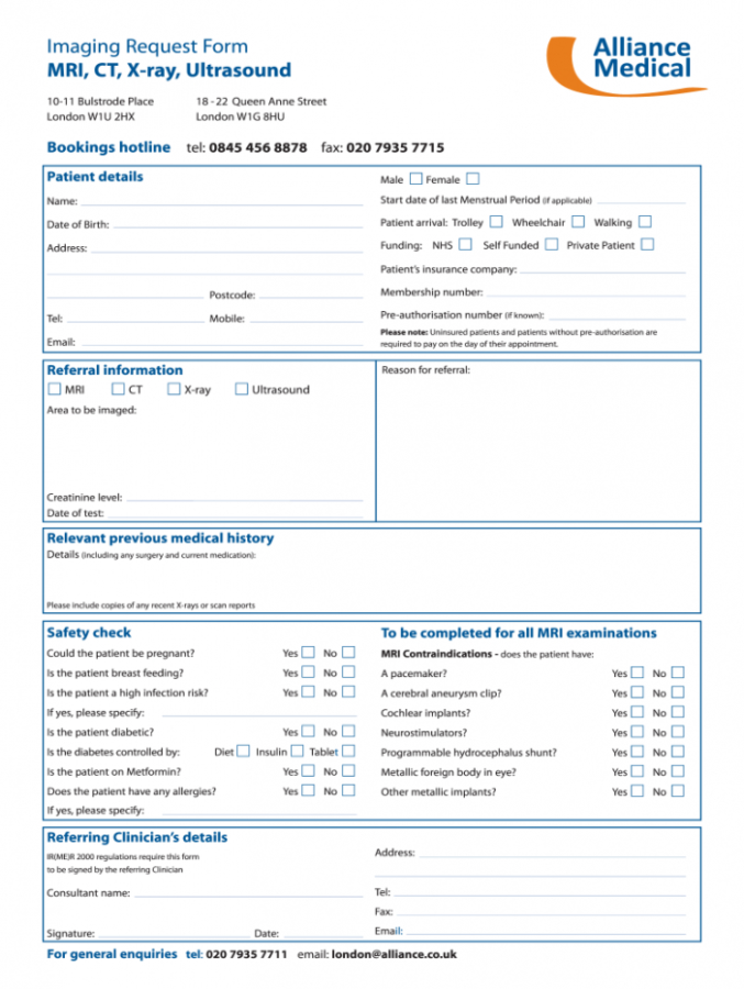 ultrasound request form fill online printable fillable