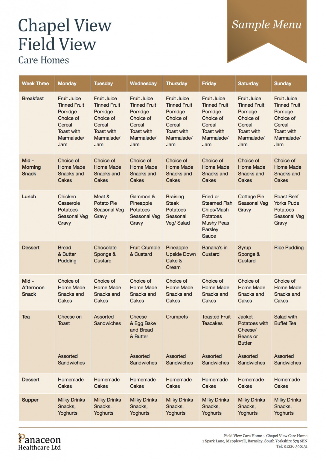what&amp;#039;s cooking  chapel view &amp;amp; field view care homes barnsley nursing home menu template doc