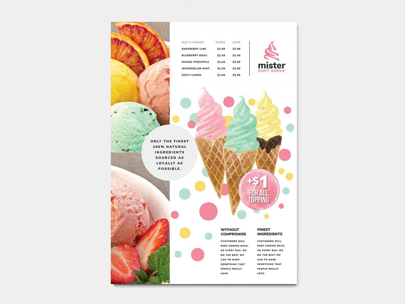 a4 ice cream postermenu template in psd ai &amp;amp; vector ice cream menu template sample