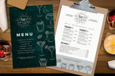 cocktail menu template in psd ai &amp;amp; vector  brandpacks bar drinks menu template word