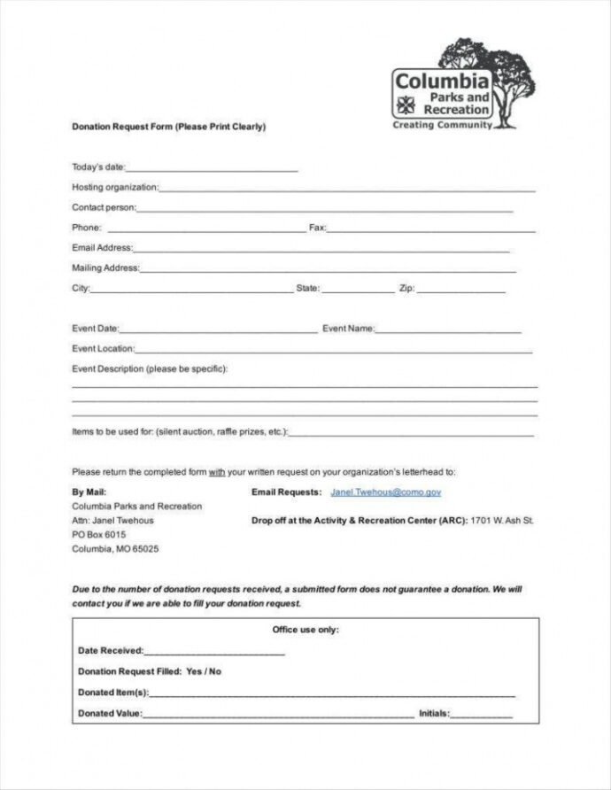 Editable 9 Donation Application Form Templates Free Pdf Format Donation ...