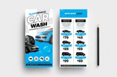 editable car wash dl card template in psd ai &amp; vector  brandpacks car wash menu template word