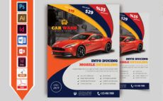 editable car wash flyer template vol02 car wash menu template