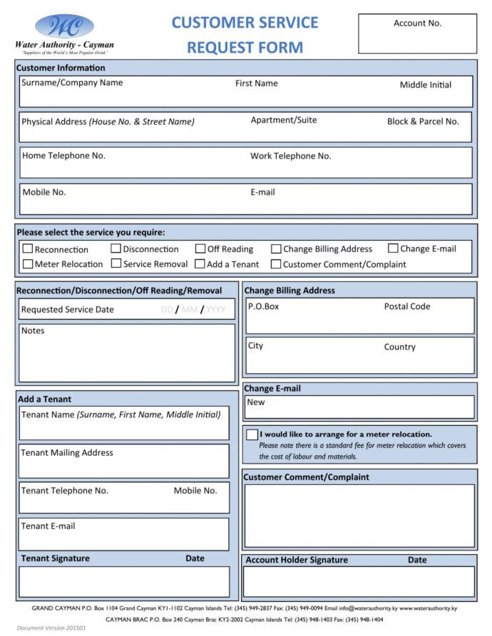 Editable Free 5 Customer Service Request Forms In Pdf Ms Word Excel 