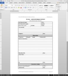 editable fsms nonconformance report template  fds11501 non conformance form template pdf