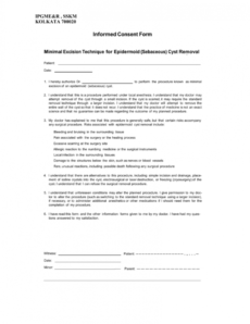 editable informed consent form oral surgery consent form template doc