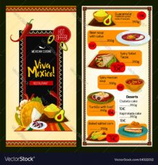 editable mexican cuisine restaurant menu template vector image mexican food menu template pdf