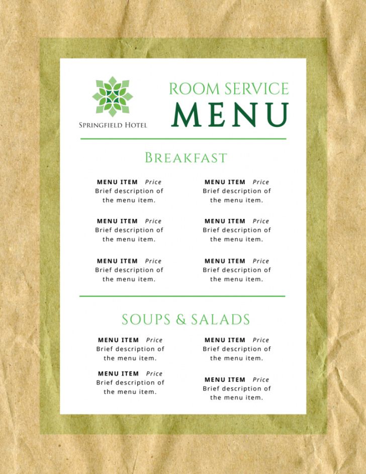 thesis hotel miami room service menu