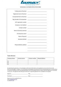 free 4 wholesale application form templates  pdf  free customer application form template example