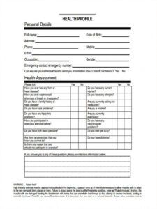 free 5 personal training assessment forms in ms word  pdf training assessment form template excel