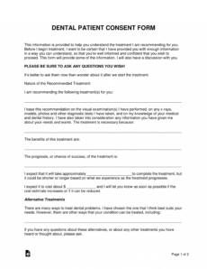 free dental patient consent form  word  pdf  eforms oral surgery consent form template example