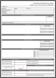 free template  supplier non conformance report template intended non conformance form template pdf