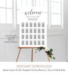 free wedding seating chart poster templates ~ addictionary wedding reception seating chart poster template doc