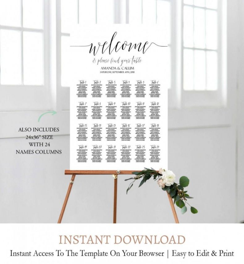 free wedding seating chart poster templates ~ addictionary wedding reception seating chart poster template doc