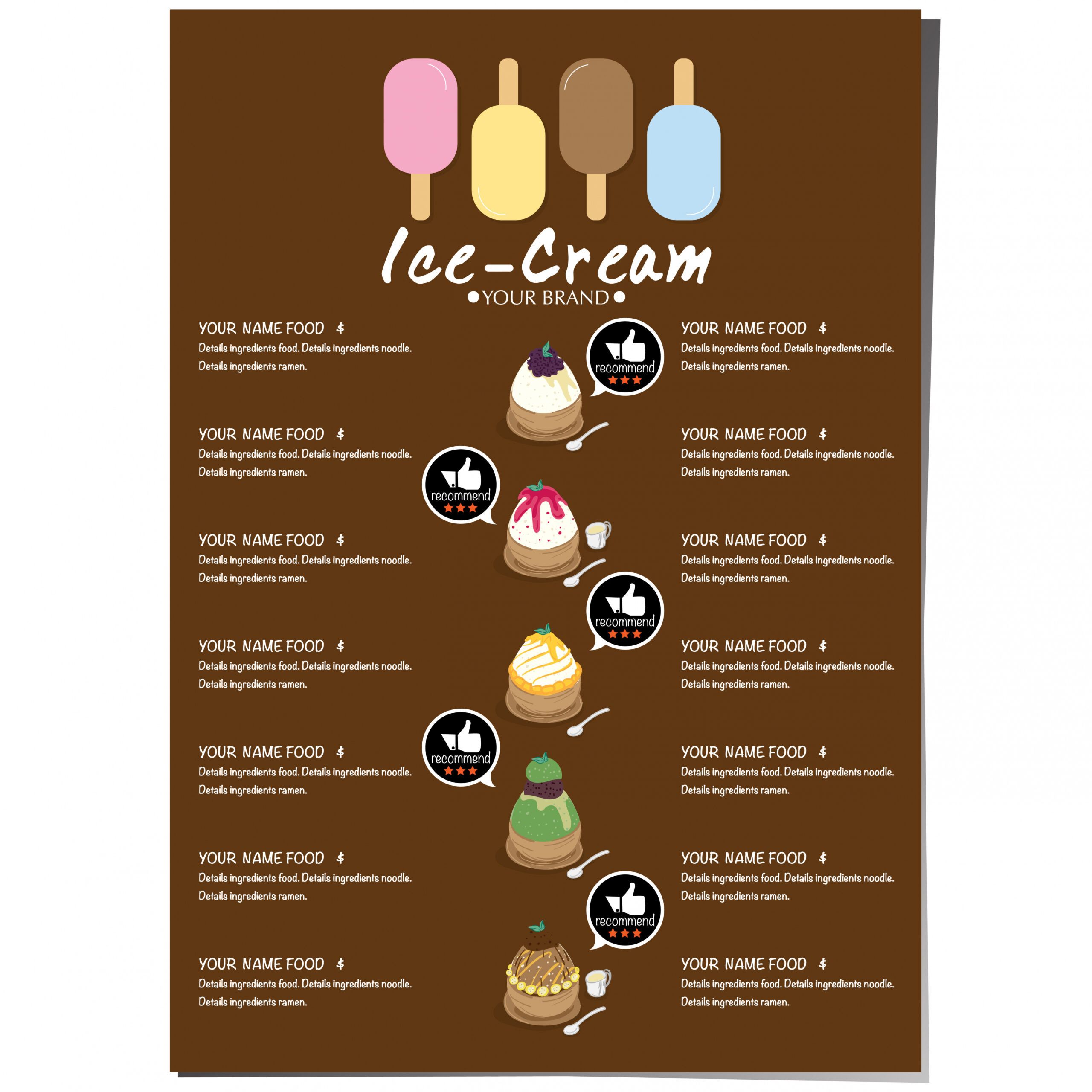 ice cream menu template  download free vectors clipart ice cream menu template pdf