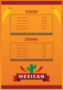 mexican food menu template  download free vectors clipart mexican food menu template sample