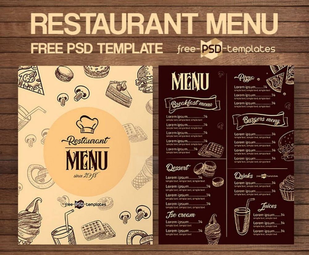 printable 50 best food &amp; drink menu templates  design shack restaurant to go menu template excel
