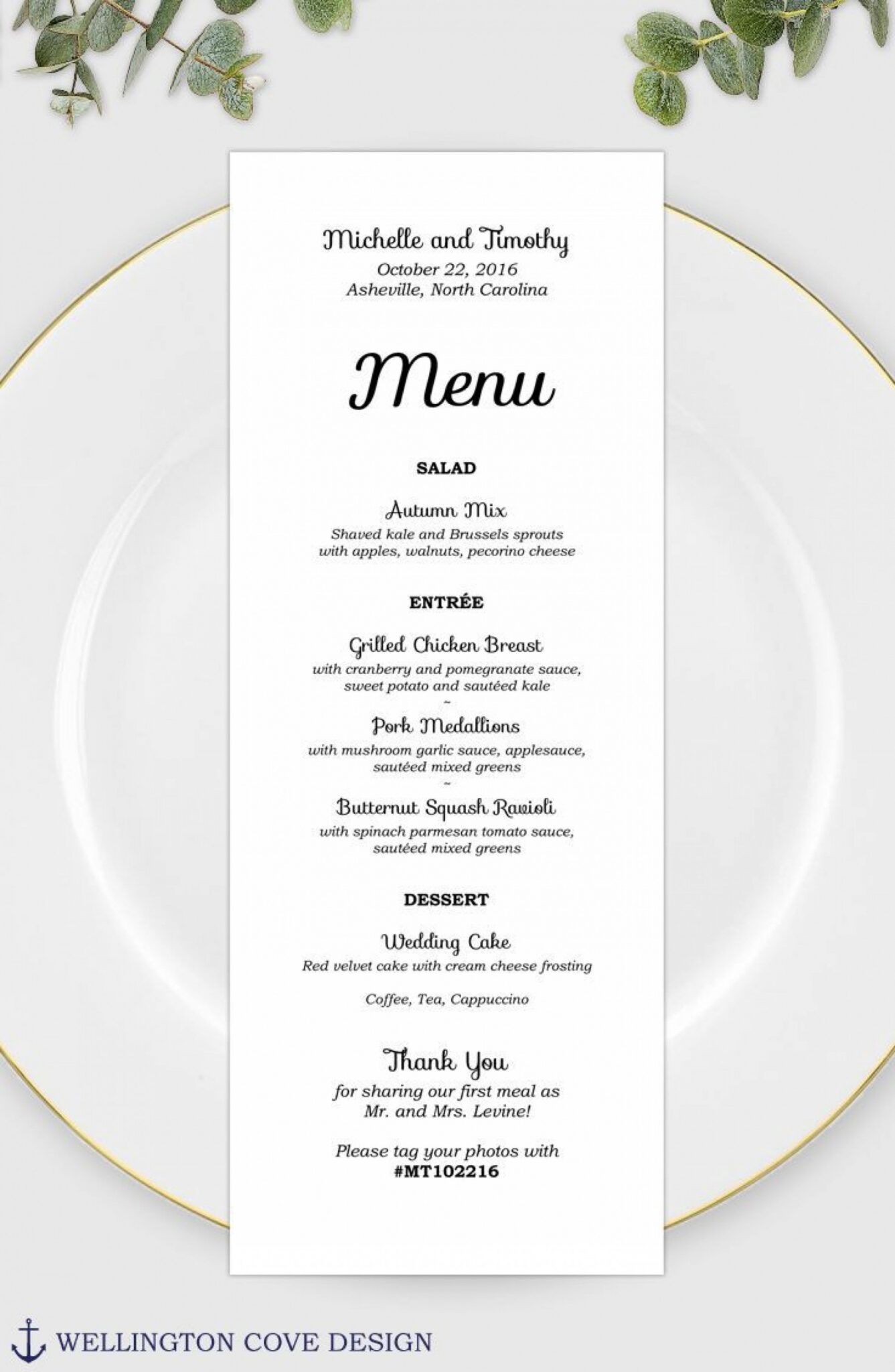 Baby Shower Menu Template