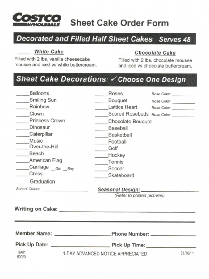 Printable Costco Cake Order Fill Online Printable Fillable Blank Custom Cake Order Form Template