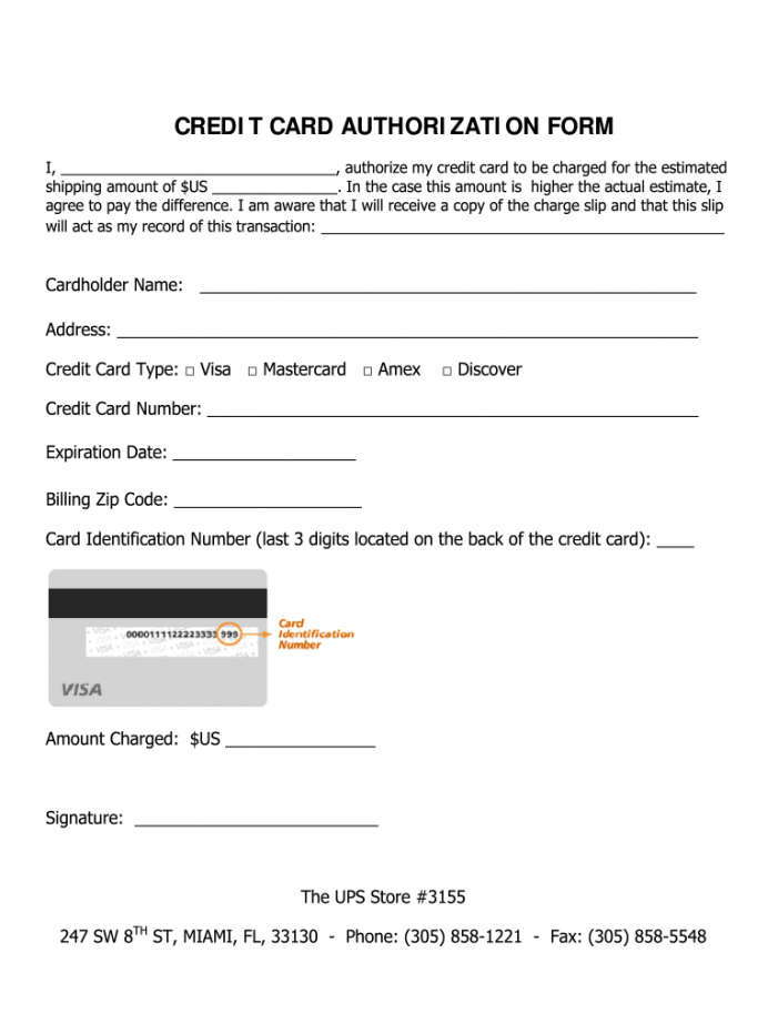 printable credit card authorization form company  fill online credit card billing authorization form template excel