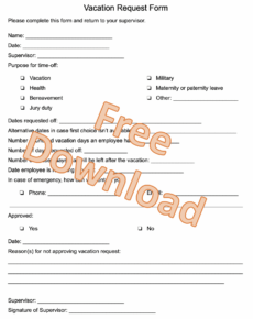printable how to manage vacation requests vacation request template employee vacation request form template sample