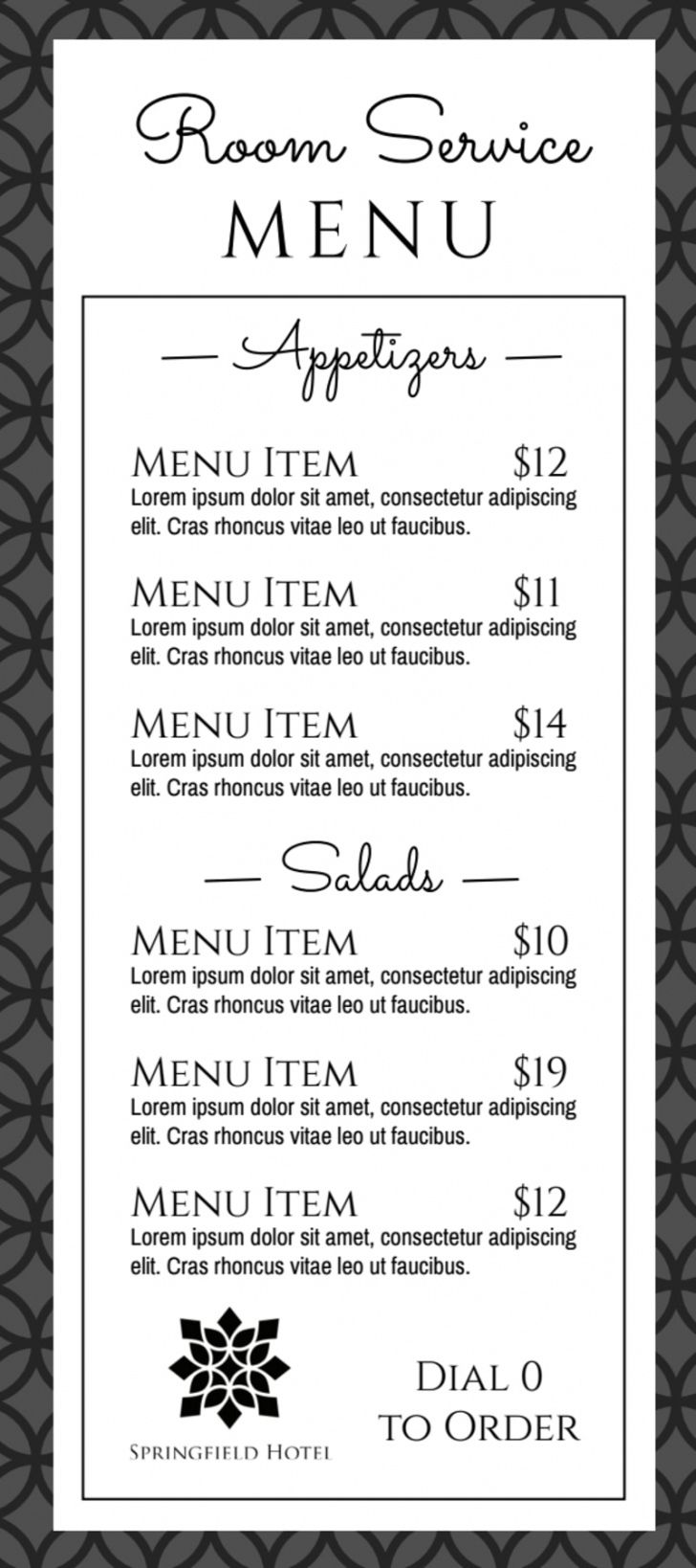 room service menu template  mycreativeshop room service menu template pdf