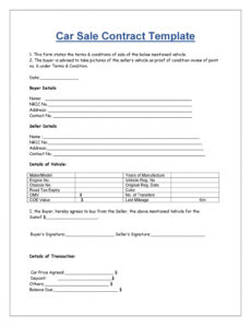 sample 42 printable vehicle purchase agreement templates ᐅ templatelab auto sale form template