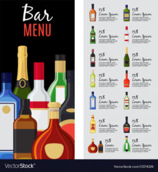 sample alcohol drinks menu template royalty free vector image bar drinks menu template pdf